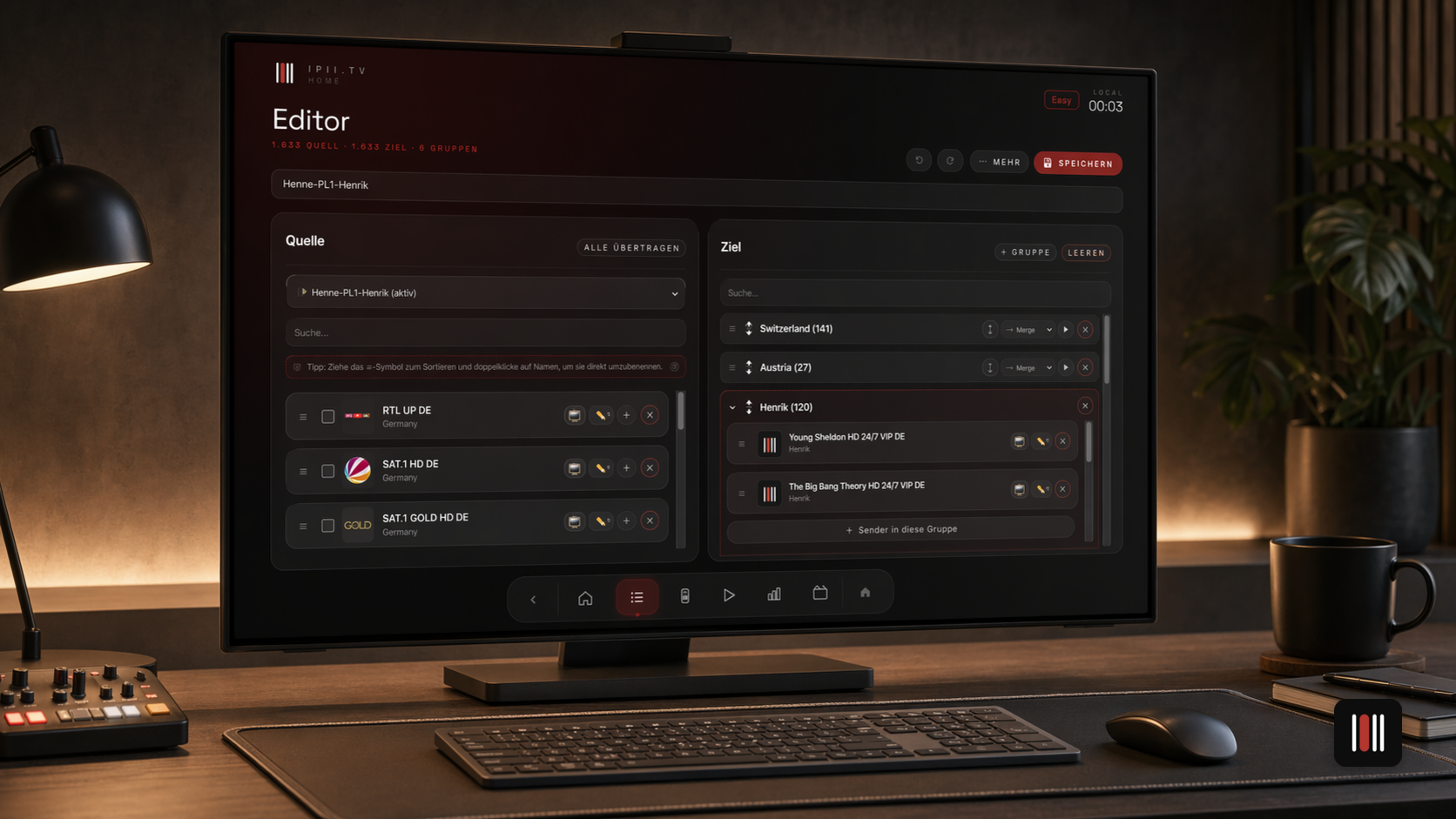 iPii.TV Editor — Playlist-Kontrolle für Power-User