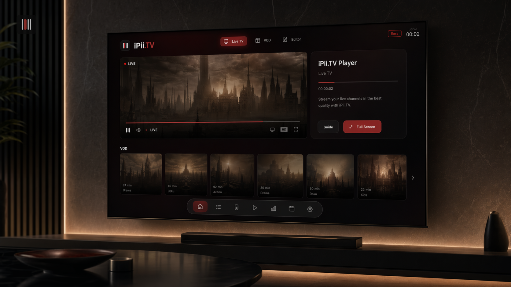 iPii.TV TV Ansicht und Orientierung