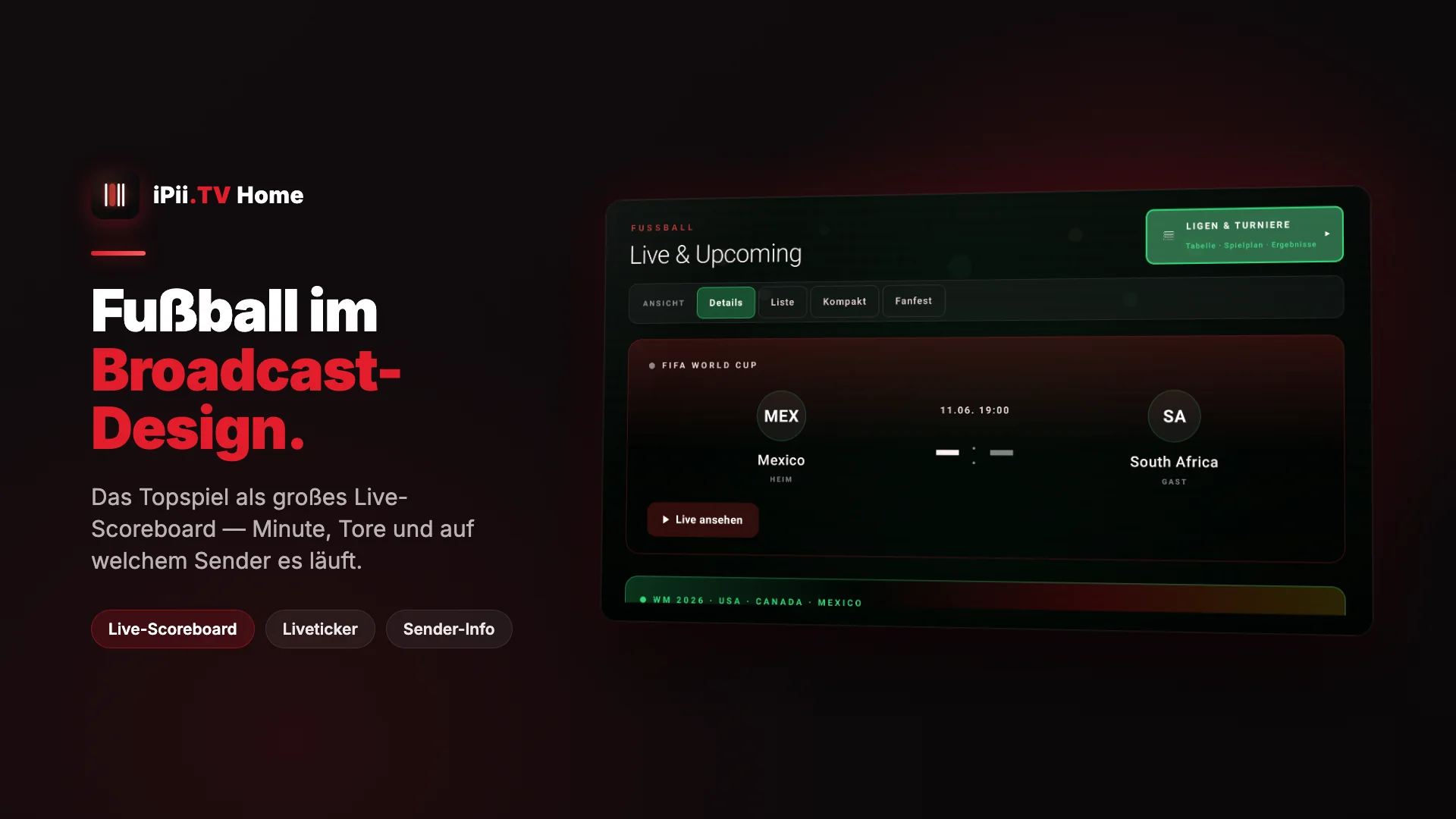 iPii.TV Fußball — Live-Scoreboard